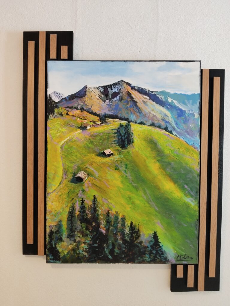 Berge Tirol Gemälde Sommer Almen