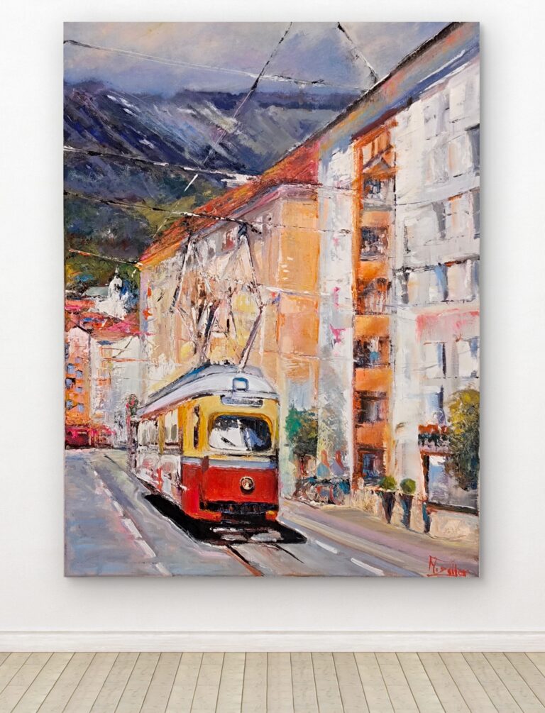 Gemälde Stubaitalbahn Innsbruck